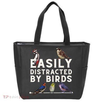 Easily Distracted By Birds Funny Bird Lover Birdwatching Tote Bag