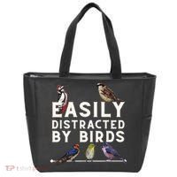 Easily Distracted By Birds Funny Bird Lover Birdwatching Tote Bag thumb 0