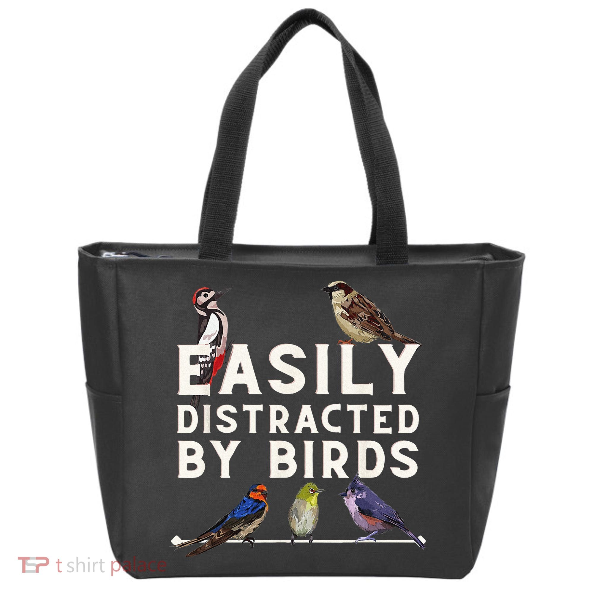Easily Distracted By Birds Funny Bird Lover Birdwatching Tote Bag