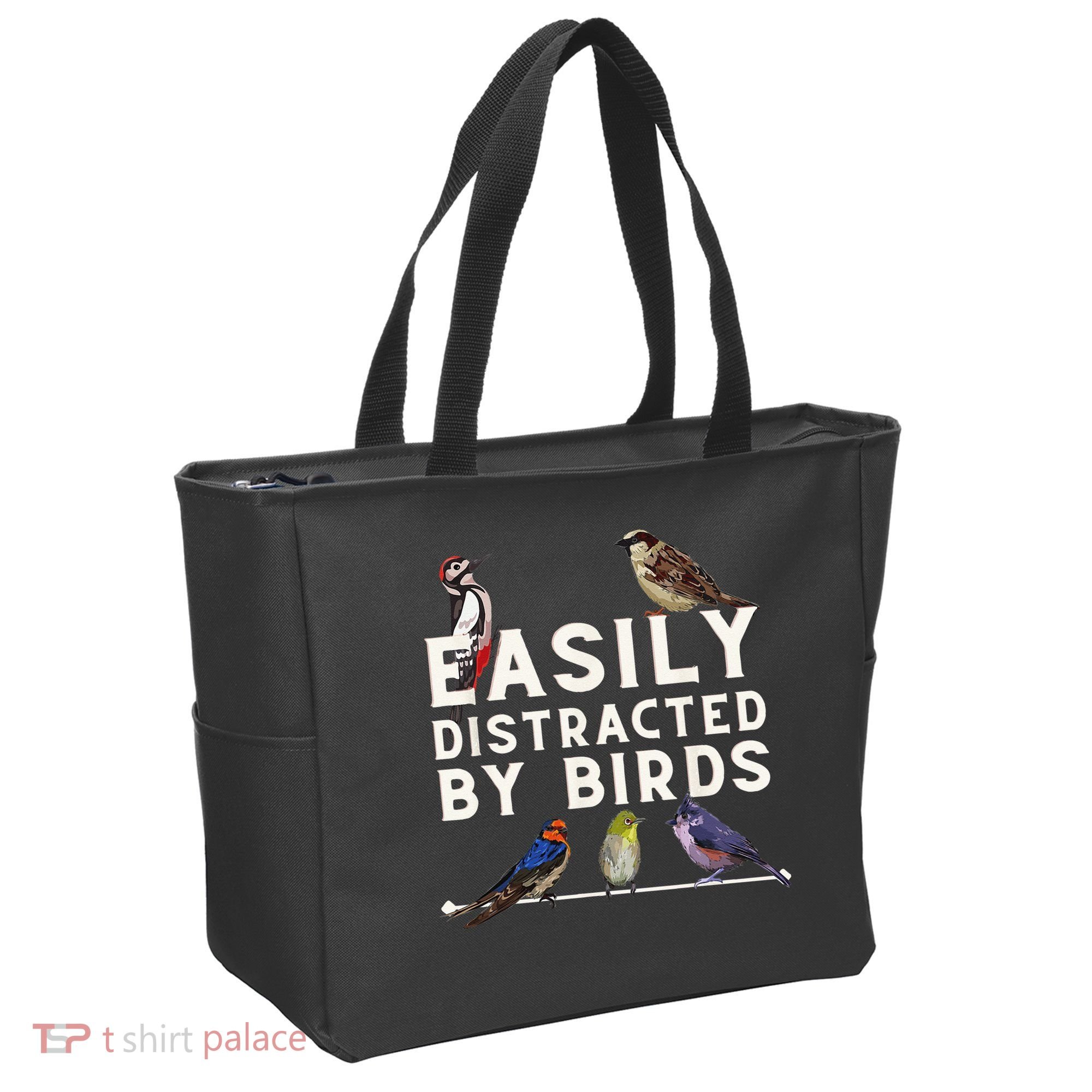 Easily Distracted By Birds Funny Bird Lover Birdwatching Tote Bag
