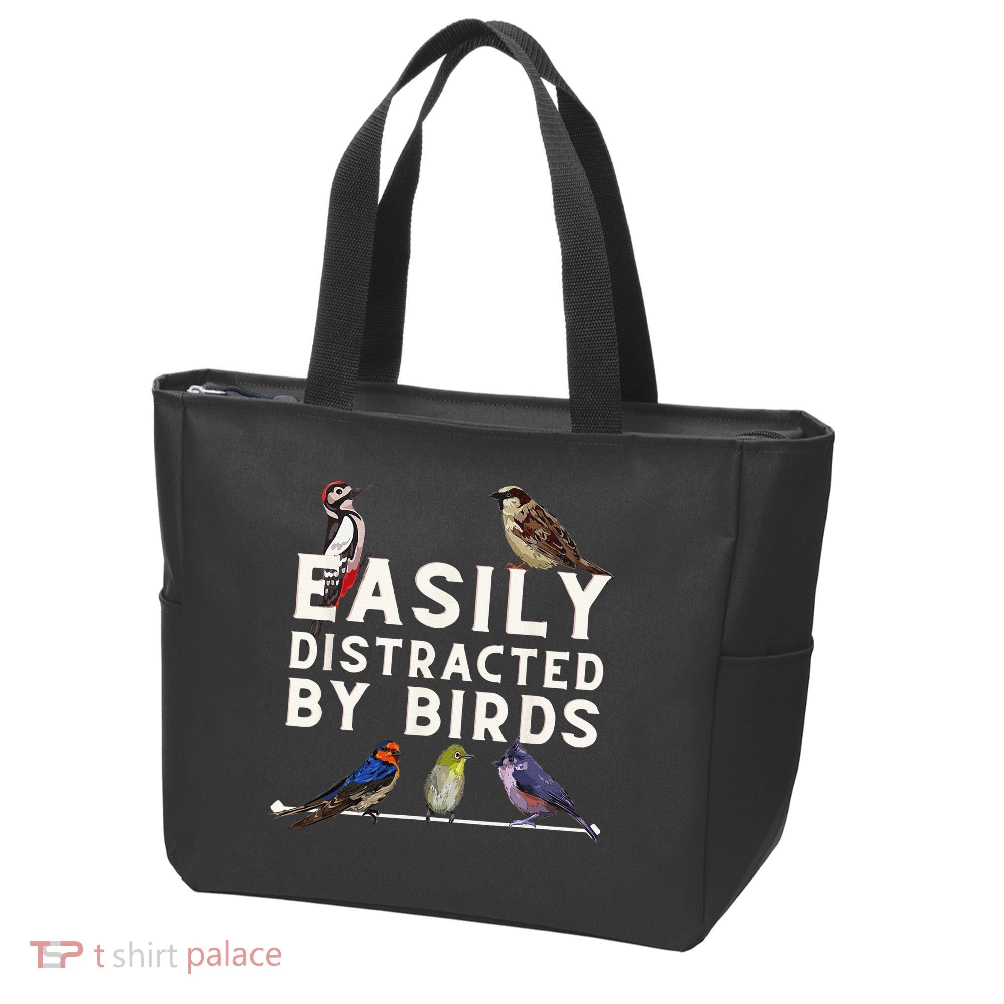 Easily Distracted By Birds Funny Bird Lover Birdwatching Tote Bag