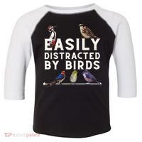 Easily Distracted By Birds Funny Bird Lover Birdwatching Toddler Fine Jersey T-Shirt thumb 0