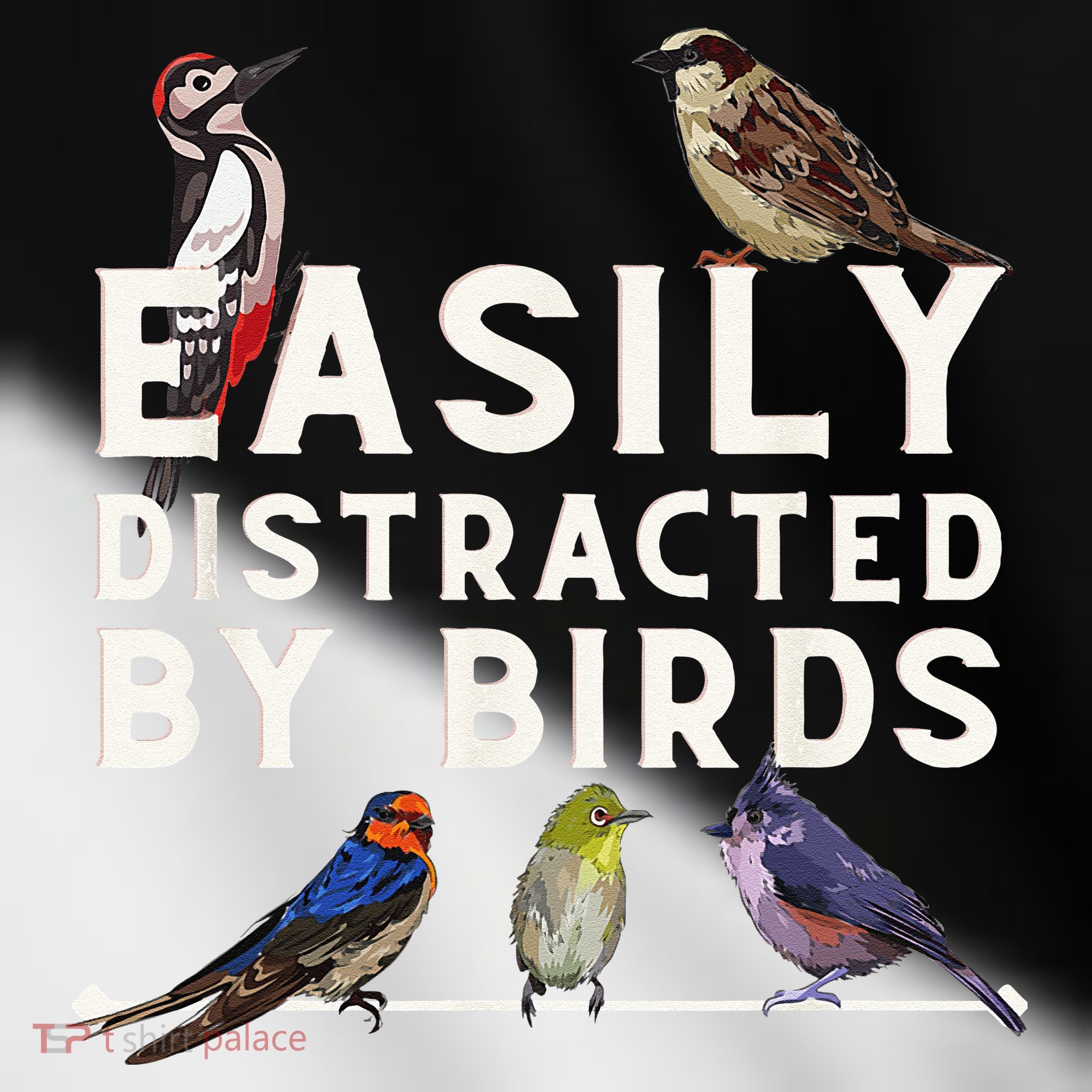 Easily Distracted By Birds Funny Bird Lover Birdwatching Toddler Fine Jersey T-Shirt