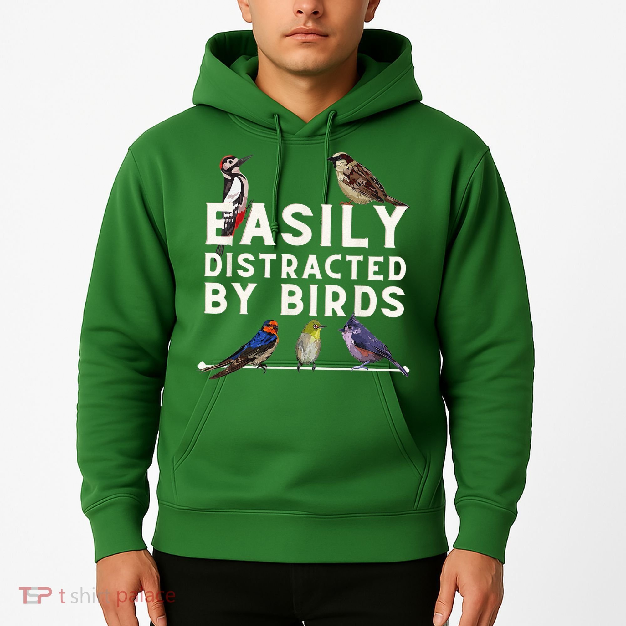 Easily Distracted By Birds Funny Bird Lover Birdwatching Hoodie