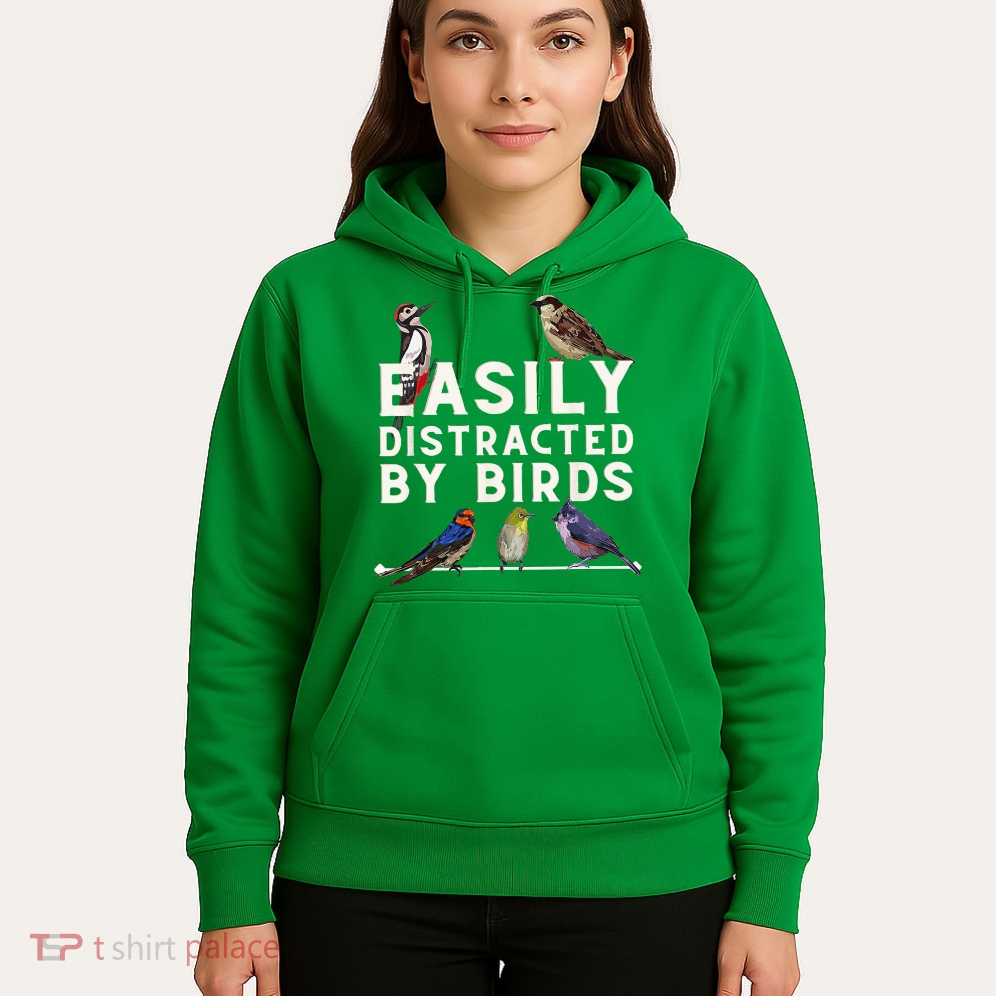 Easily Distracted By Birds Funny Bird Lover Birdwatching Hoodie