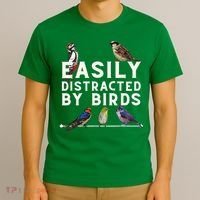 Easily Distracted By Birds Funny Bird Lover Birdwatching T-Shirt thumb 3