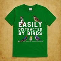 Easily Distracted By Birds Funny Bird Lover Birdwatching T-Shirt thumb 5