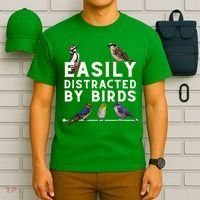 Easily Distracted By Birds Funny Bird Lover Birdwatching T-Shirt thumb 6