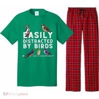Easily Distracted By Birds Funny Bird Lover Birdwatching Pajama Set thumb 0