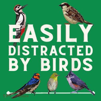Easily Distracted By Birds Funny Bird Lover Birdwatching Ornament