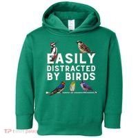 Easily Distracted By Birds Funny Bird Lover Birdwatching Toddler Hoodie thumb 0
