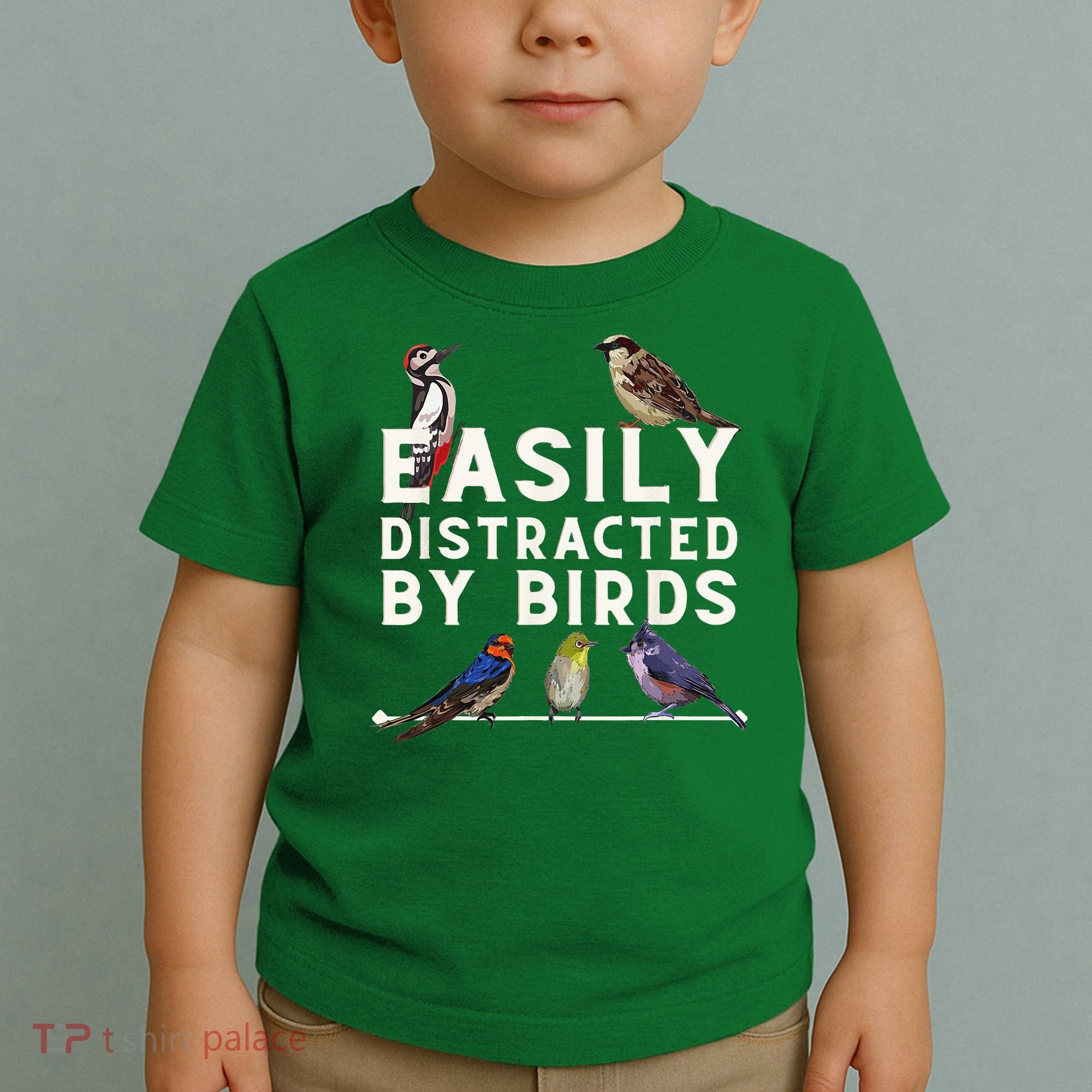 Easily Distracted By Birds Funny Bird Lover Birdwatching Toddler T-Shirt