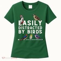 Easily Distracted By Birds Funny Bird Lover Birdwatching Women's T-Shirt thumb 0