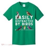 Easily Distracted By Birds Funny Bird Lover Birdwatching Kids T-Shirt thumb 0