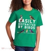 Easily Distracted By Birds Funny Bird Lover Birdwatching Kids T-Shirt thumb 2