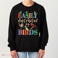 Easily Distracted By Birds Funny Bird Lover Women's Sweatshirt thumb 0
