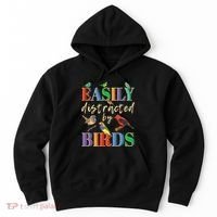 Easily Distracted By Birds Funny Bird Lover Hoodie thumb 0
