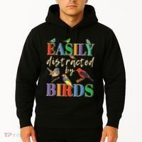 Easily Distracted By Birds Funny Bird Lover Hoodie thumb 2