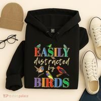 Easily Distracted By Birds Funny Bird Lover Hoodie thumb 4