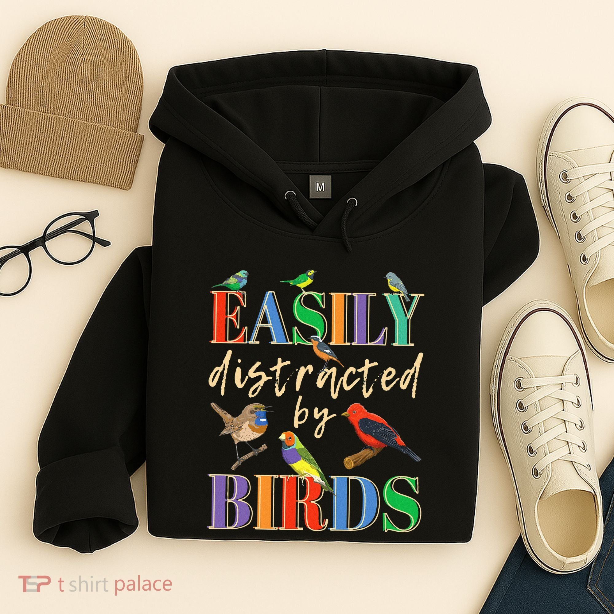 Easily Distracted By Birds Funny Bird Lover Hoodie