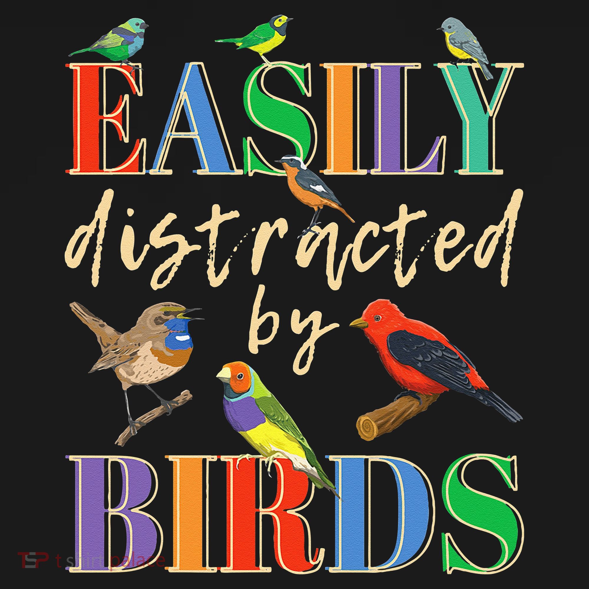 Easily Distracted By Birds Funny Bird Lover Long Sleeve Shirt