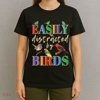 Easily Distracted By Birds Funny Bird Lover T-Shirt thumb 4