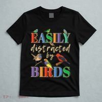 Easily Distracted By Birds Funny Bird Lover T-Shirt thumb 5