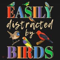 Easily Distracted By Birds Funny Bird Lover T-Shirt thumb 7
