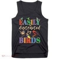 Easily Distracted By Birds Funny Bird Lover Tank Top thumb 0