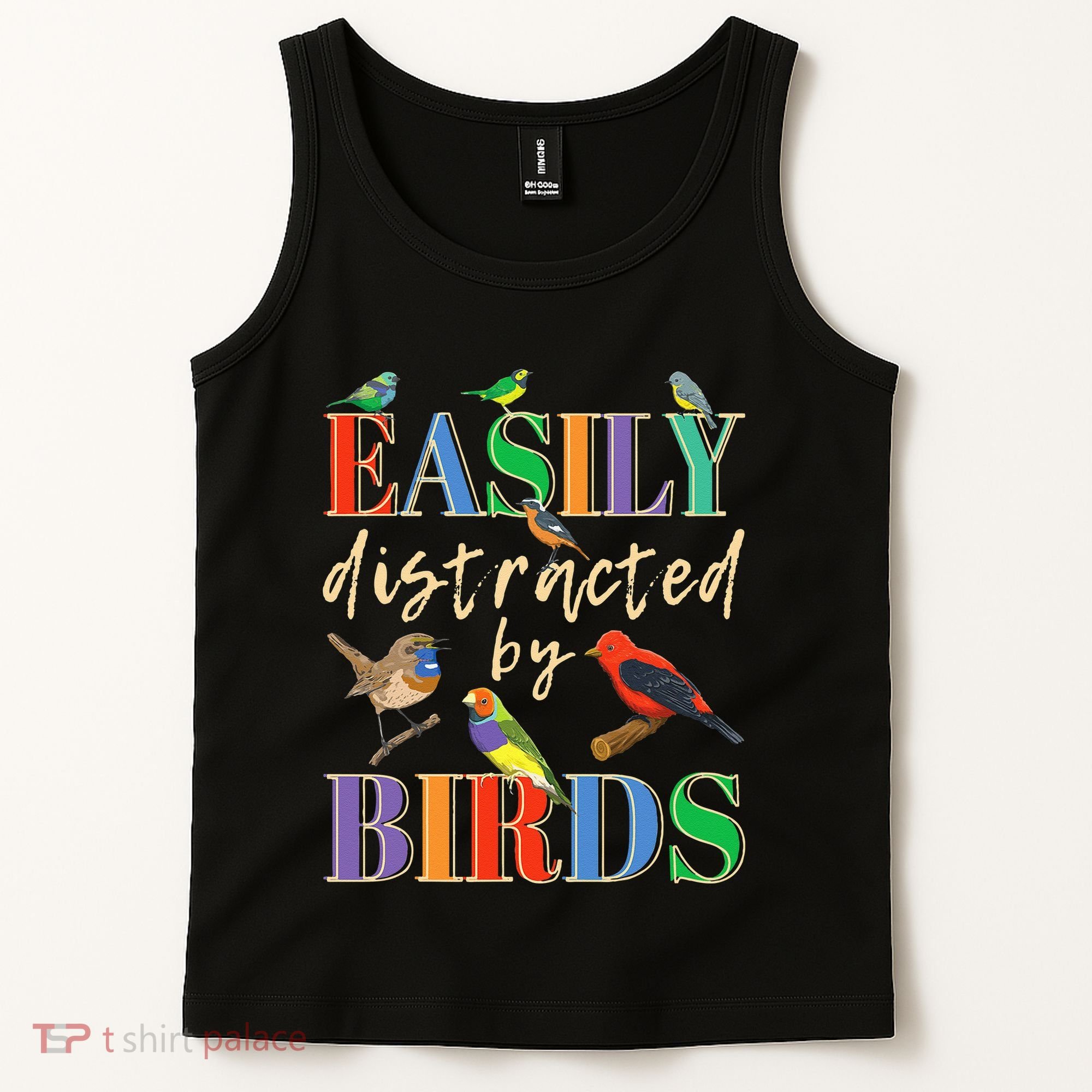 Easily Distracted By Birds Funny Bird Lover Tank Top