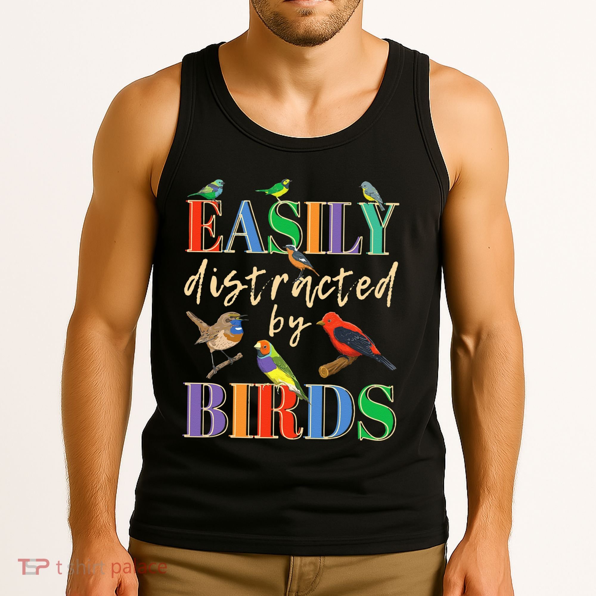 Easily Distracted By Birds Funny Bird Lover Tank Top