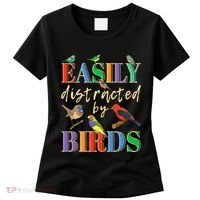 Easily Distracted By Birds Funny Bird Lover Women's T-Shirt thumb 0