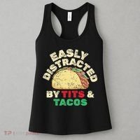 Easily Distracted By Tits And Tacos Dirty Adult Humor Women's Tank Top thumb 3