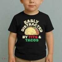 Easily Distracted By Tits And Tacos Dirty Adult Humor Toddler T-Shirt thumb 2