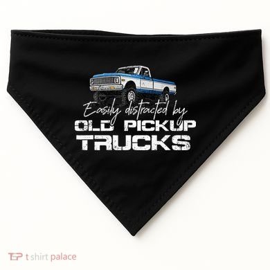 Easily Distracted By Old Pickup Trucks USA-Made Doggie Bandana