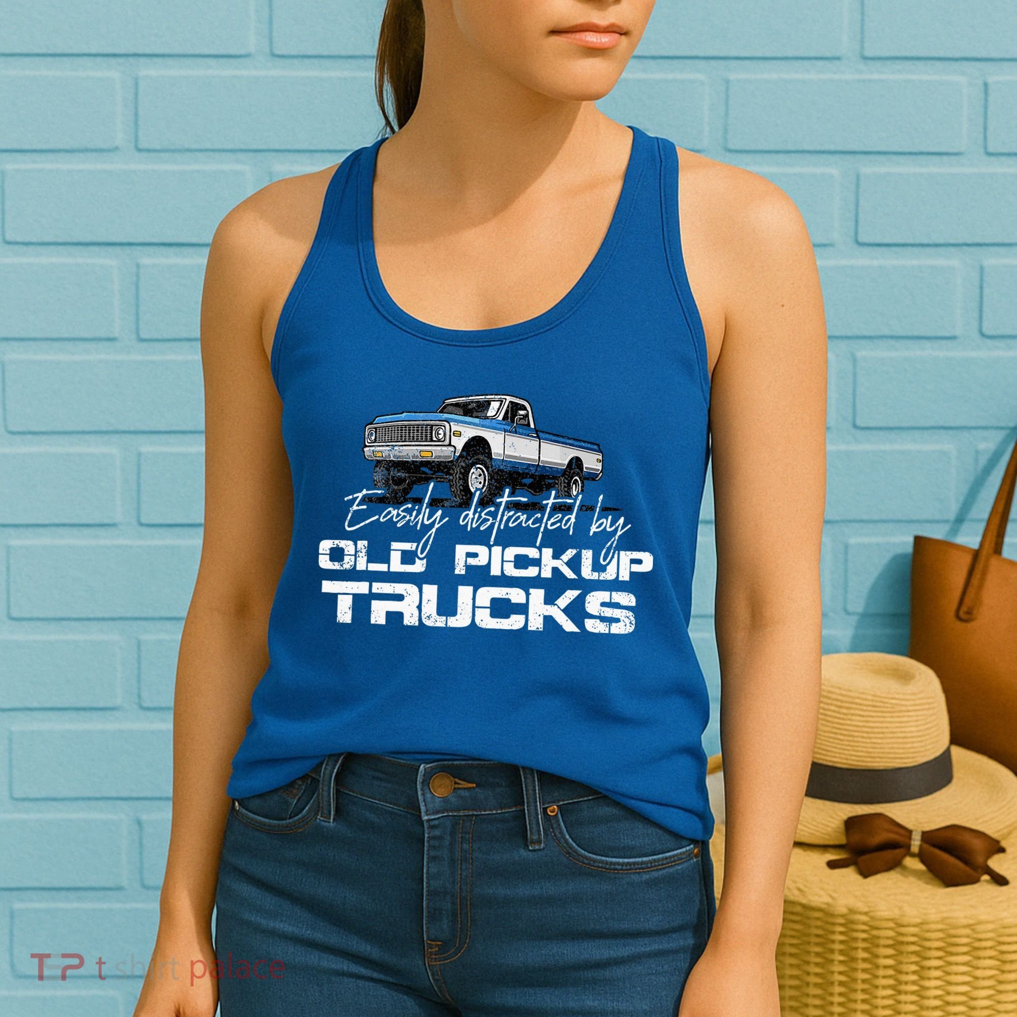 Easily Distracted By Old Pickup Trucks Women's Tank Top