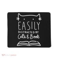 Easily Distracted By Cats And Books Cat & Book Lover Mousepad thumb 0