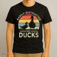 Easily Distracted By Ducks Funny Vintage Duck Lover T-Shirt thumb 3