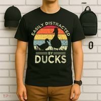 Easily Distracted By Ducks Funny Vintage Duck Lover T-Shirt thumb 6