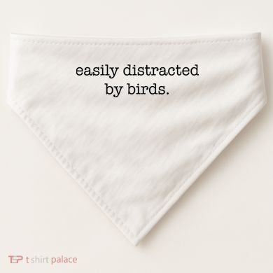 Easily Distracted By Birds Minimalist Birdwatching Birder USA-Made Doggie Bandana