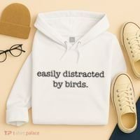 Easily Distracted By Birds Minimalist Birdwatching Birder Hoodie thumb 4