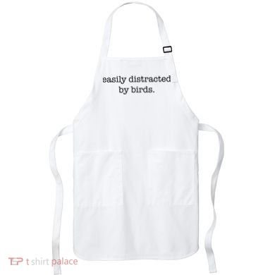 Easily Distracted By Birds Minimalist Birdwatching Birder Apron