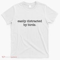 Easily Distracted By Birds Minimalist Birdwatching Birder T-Shirt thumb 0