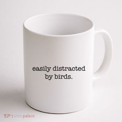 Easily Distracted By Birds Minimalist Birdwatching Birder Coffee Mug back