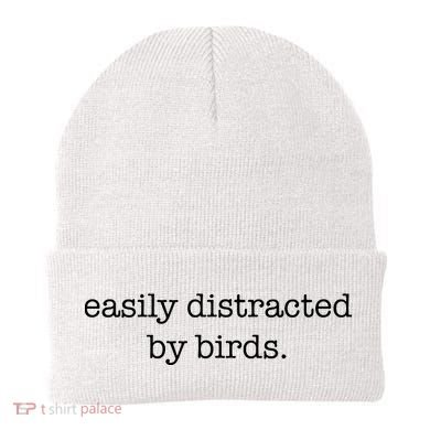 Easily Distracted By Birds Minimalist Birdwatching Birder Beanie
