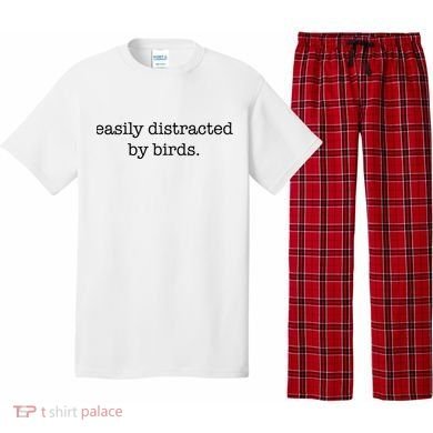 Easily Distracted By Birds Minimalist Birdwatching Birder Pajama Set