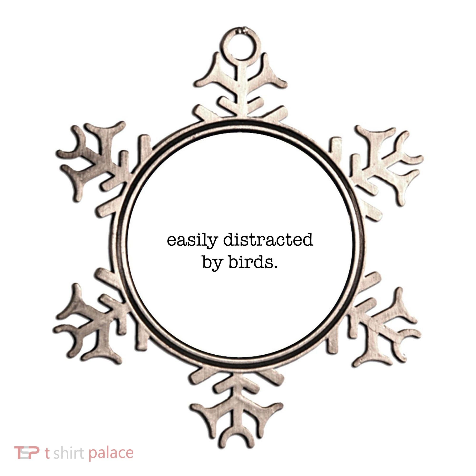 Easily Distracted By Birds Minimalist Birdwatching Birder Ornament