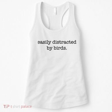 Easily Distracted By Birds Minimalist Birdwatching Birder Women's Tank Top