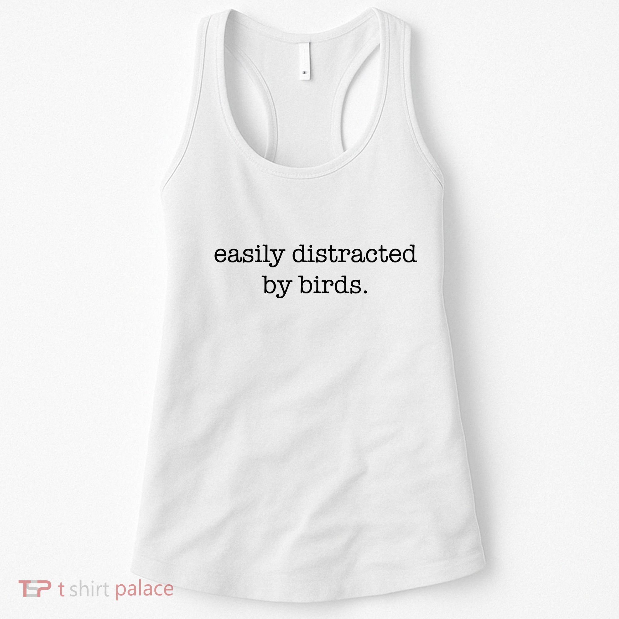 Easily Distracted By Birds Minimalist Birdwatching Birder Women's Tank Top