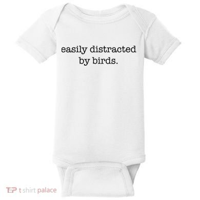 Easily Distracted By Birds Minimalist Birdwatching Birder Baby Bodysuit